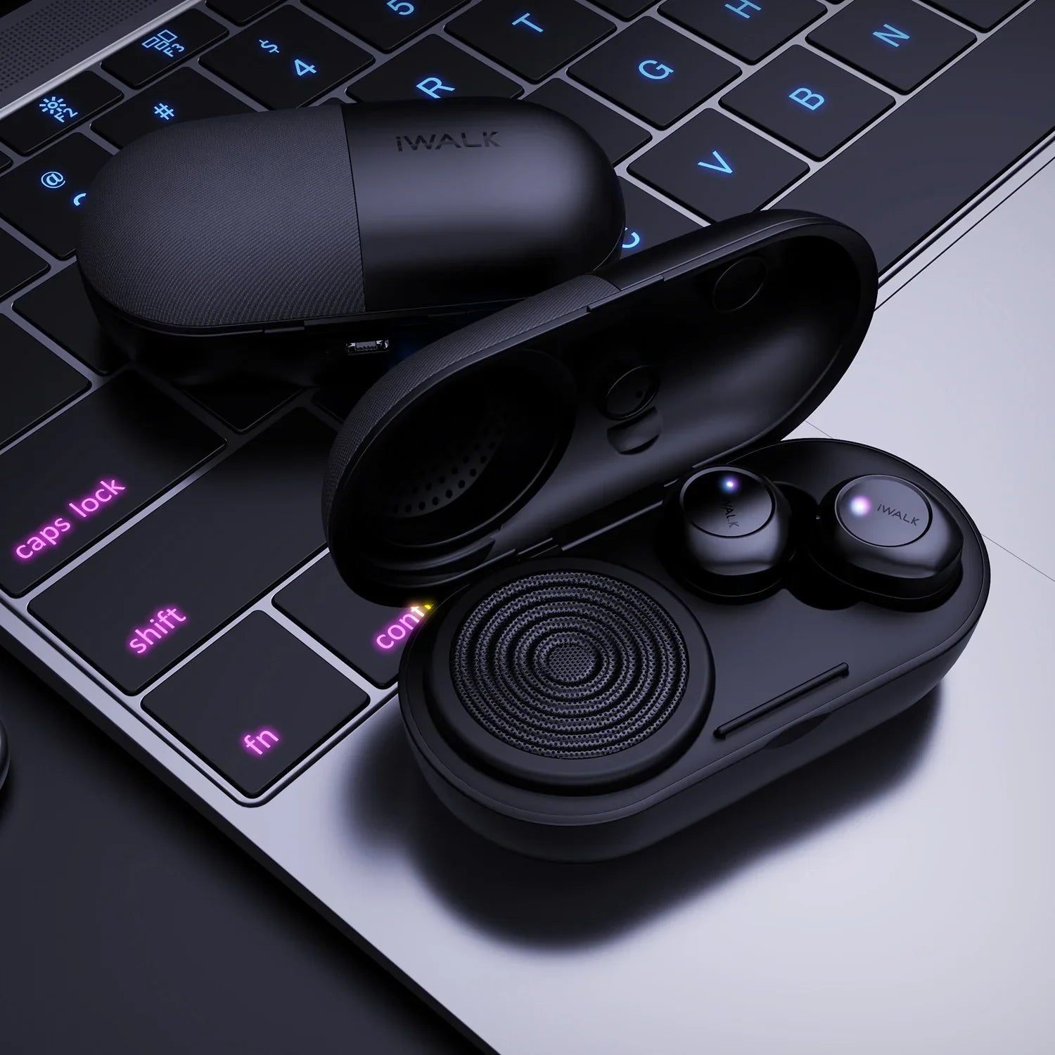 iWalk Amour Air Shell 2 In 1 True Wireless Stereo Bluetooth Earbuds & Speaker - Black - Tashqila iWalk Amour Air Shell 2 In 1 True Wireless Stereo Bluetooth Earbuds & Speaker - Black - Tashqila